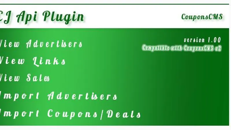 CJ Api для Coupons CMS + шаблон для купонной CMS