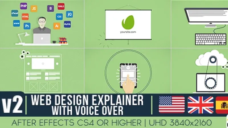 Web Design Explainer With Voice Over - шаблон видео презентации