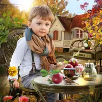 Коллаж В осеннем саду