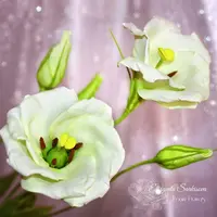 Эустома и роза из иранского фоамирана