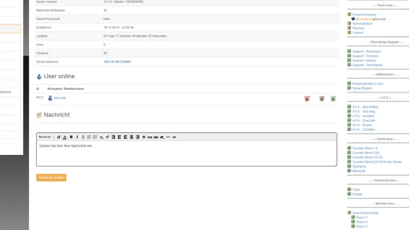 TeamSpeak 3 Web Control Panel