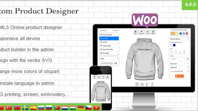WooCommerce Custom Product Designer - Редактор товаров