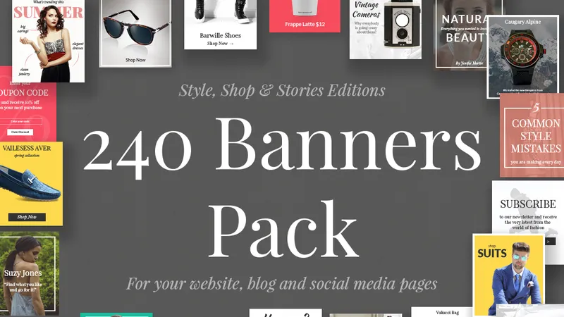 240 Banners Pack for social media
