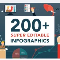 200+ шаблонов легко изменяемой инфографики
