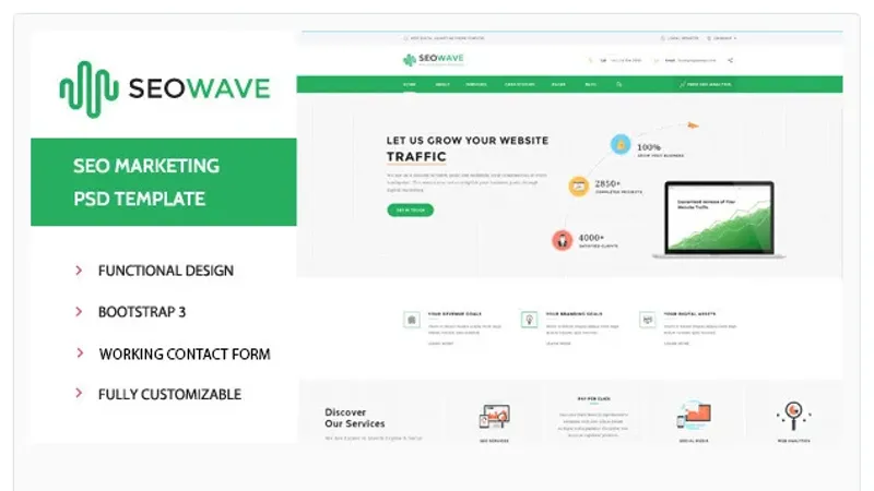 Seo Wave - шаблон для SEO или маркетингового агентства