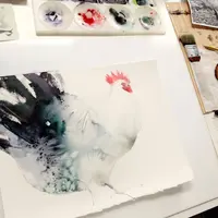 Рисуем петуха акварелью