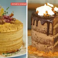 Апельсиново-карамельный медовик и шоколадный торт Прага