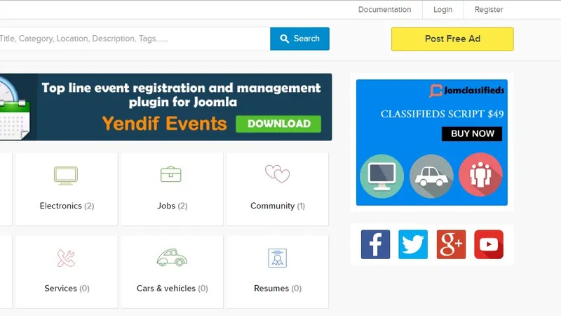 Jomclassifieds - Доска объявления на Joomla