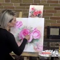 Розы маслом в акварельной технике