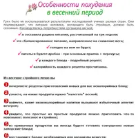 Весеннее меню для стройности
