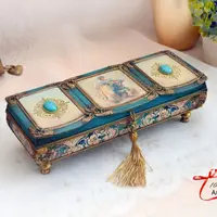 Шкатулка "Бирюзовая кокетка" и салфетница "Оливки"