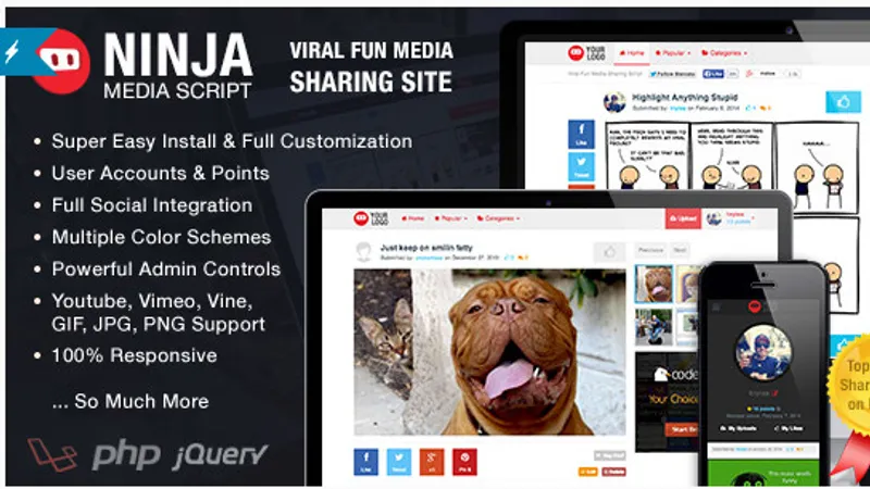 Ninja Media Script - скрипт вирусного наполняемого медиа сайта