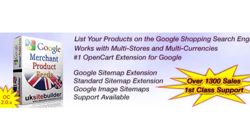 Google Merchant Shopping Feeds + XML Карта сайта OC 2.x