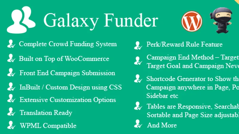 WP Galaxy Funder - WooCommerce Crowdfunding System