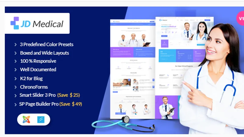 JD Medical - шаблон медицинского учреждения