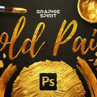 Эффект золотой, серебряной и медной краски для Photoshop