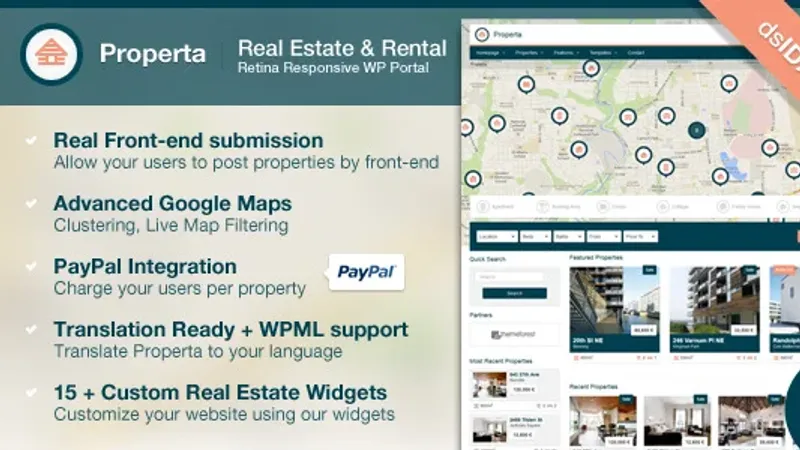 Портал недвижимости на Wordpress. Properta Real Estate Theme