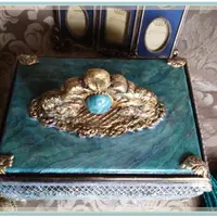 Самодельная шкатулочка "Бирюзовое наслаждение"