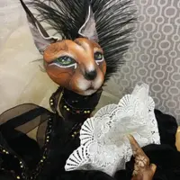 Каракал - текстильная кукла-кошка