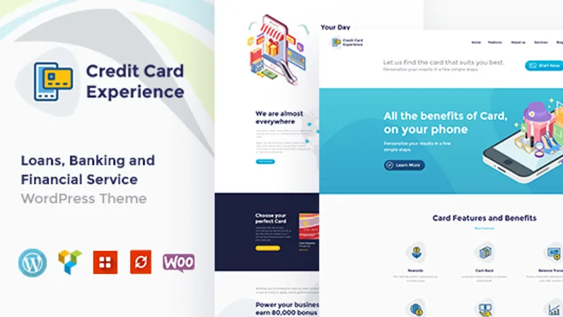 Credit Card Company and Online Banking тема для онлайн-банкинга, кредитной компании