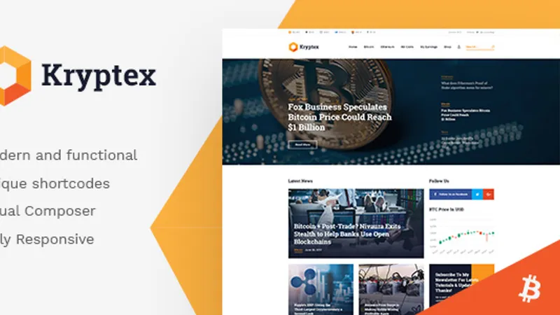 Kryptex | Cryptocurrency & Mining WP Theme - годная тема для аналитического крипто портала