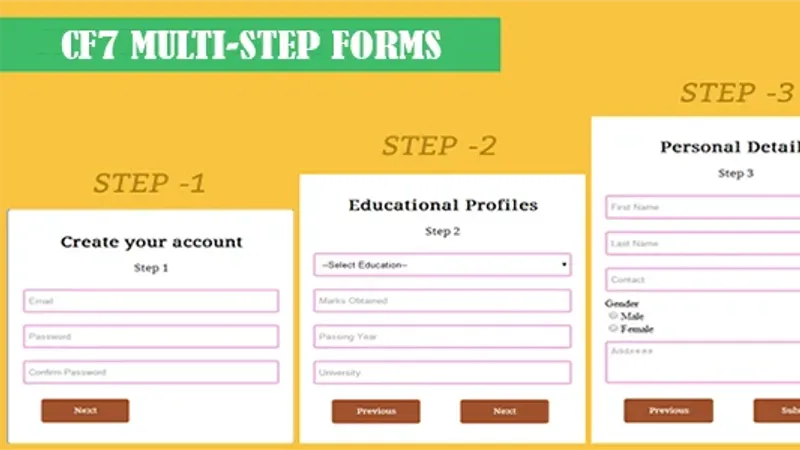 WP Contact Form 7 - CF7 Multi-Step Forms - аддон пошагового заполнения форм для Contact Form 7