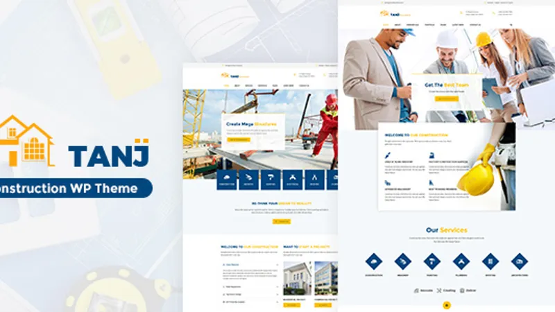 Tanj Construction - Креативный шаблон на строительную тематику