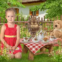 Коллаж: Чай в саду