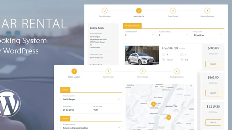 Car Rental Booking System for WordPress - Система бронирования, аренды автомобилей, каршеринга