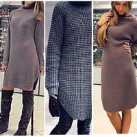 Платье-свитер, подиумный свитер, пальто и мохеровая кофточка