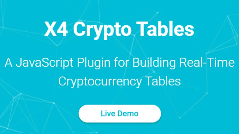 X4 Crypto Tables - JavaScript Plugin - красивые данные криптовалют real-time