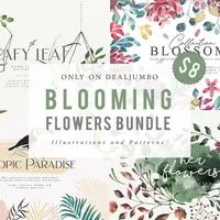 Цветущий набор графики Blooming Flowers Bundle