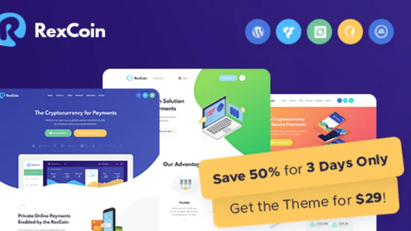 RexCoin - A Multi-Purpose Cryptocurrency & Coin ICO WordPress Theme