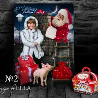 Новогодний шаблон - С Сантой на крыше-2