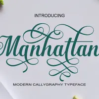 Элегантный современный каллиграфический шрифт Manhattan