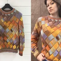 Свитер в технике энтрелак