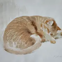 Рисуем котиков акварелью