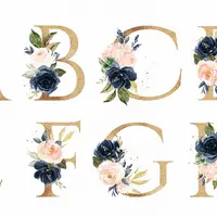 Blush & Navy-Watercolor Graphic Set