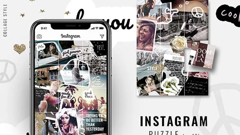 Шаблоны для инстаграм - Instagram PUZZLE template - Collage