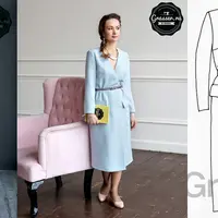 Длинное платье с двубортной застежкой №229