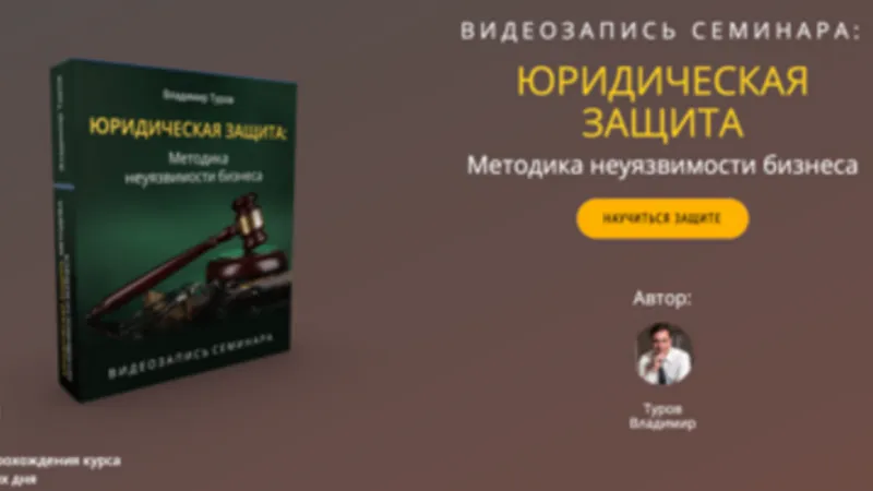 Юридическая Защита, Методика неуязвимости бизнеса