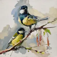 Птица синица маслом