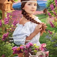 Коллаж с элементами весенней природы - Букет сирени