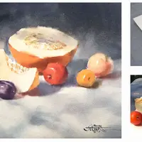 Натюрморт с дыней и фруктами