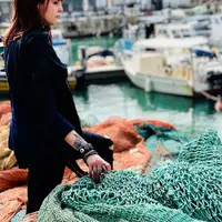 Закат в порту акварелью