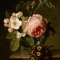 Цветочный натюрморт с Розой и яблоней