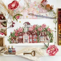 Цветочная улочка. Акварельная иллюстрация