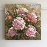 Пионы маслом. Этюд