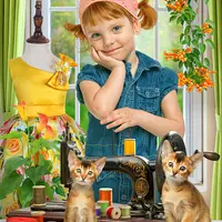 Детский осенний фотошаблон «Осень модельер №2»