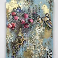 Золотой сад, микс медиа панно